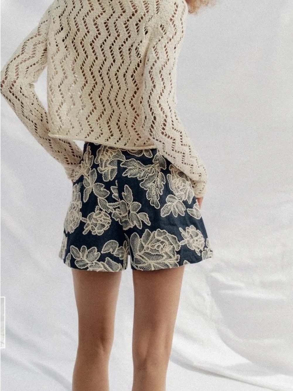NWT Zara Floral Lace Appliqué Skort US SZ XL